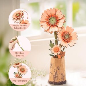 Alternative view of زهرة الجربيرا البرتقالية – ديكور خشبي ثلاثي الأبعاد فاخر (Orange Gerbera Daisy)