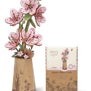 زهرة الساكورا الوردية – ديكور خشبي ثلاثي الأبعاد فاخر (Sakura)