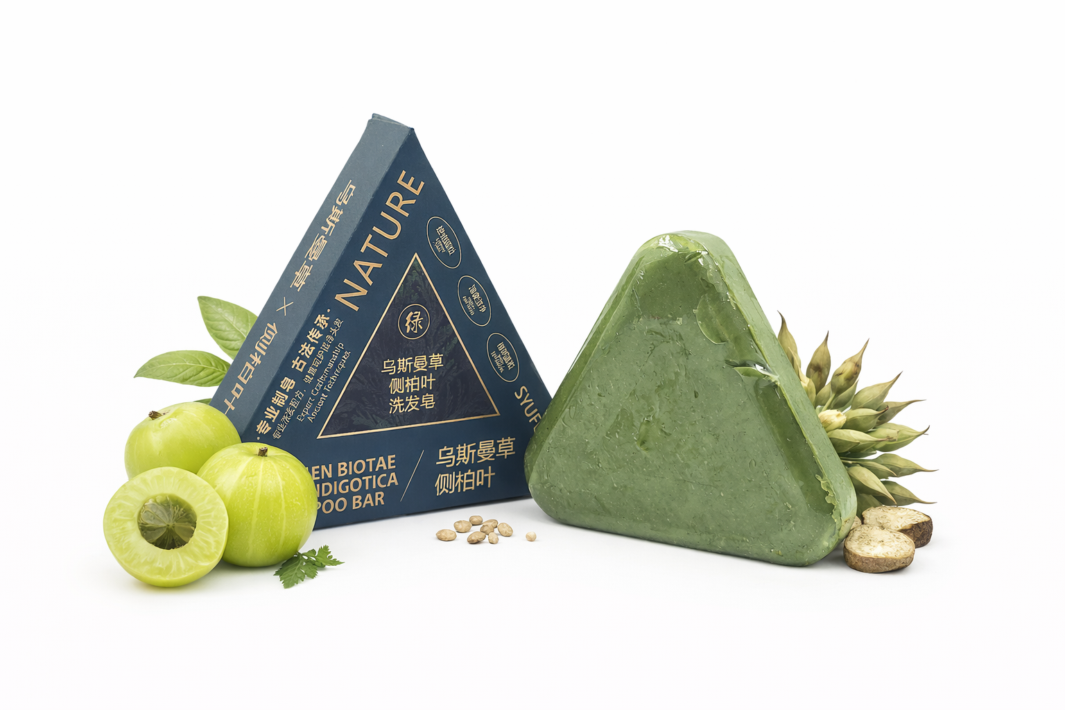 شامبو عشبية صلبة بالأعشاب الصينية – اللون الأخضر