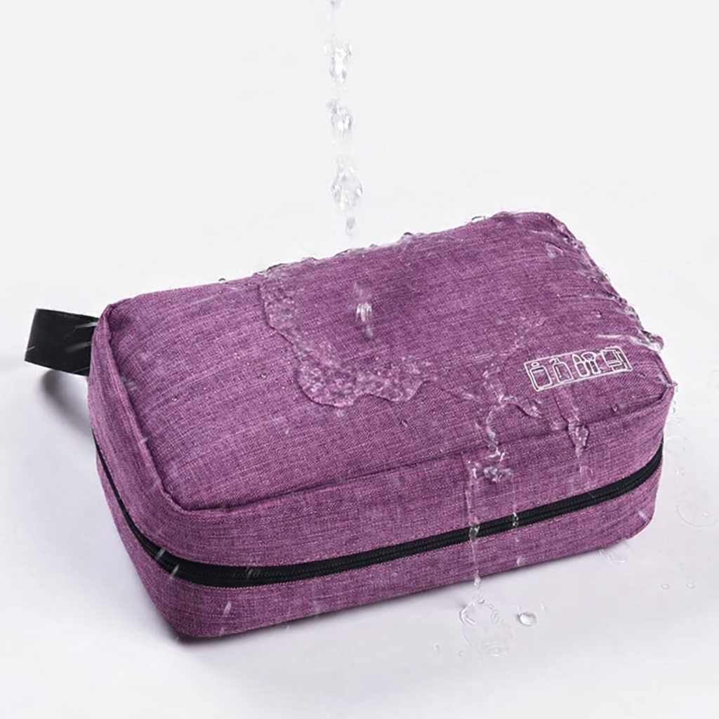 حقيبة تنظيم أدوات السفر متعددة الأقسام مقاومة للماء – لون بنفسجي (Purple Travel Organizer Bag) - الصورة 4