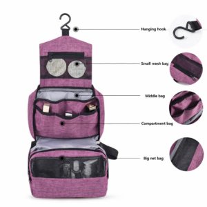Alternative view of حقيبة تنظيم أدوات السفر متعددة الأقسام مقاومة للماء – لون بنفسجي (Purple Travel Organizer Bag)