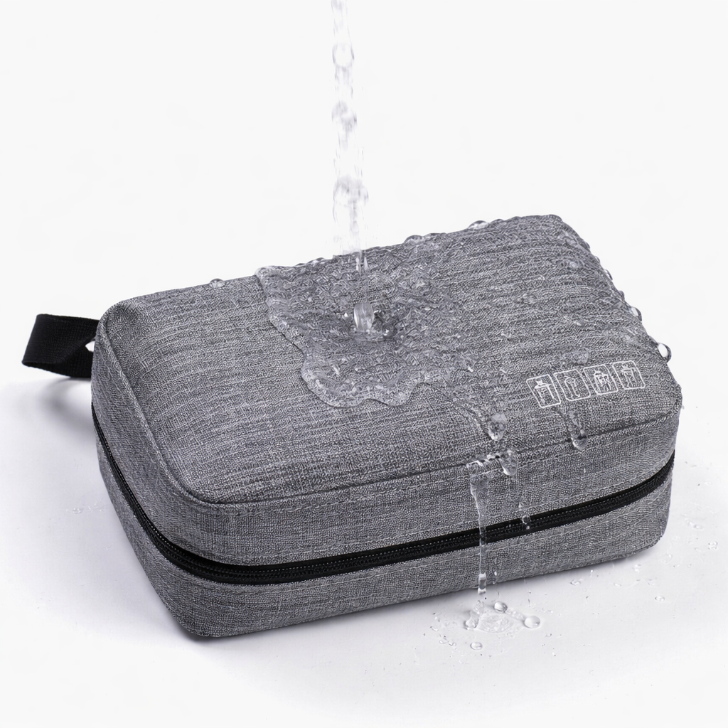 حقيبة تنظيم أدوات السفر متعددة الأقسام مقاومة للماء – لون رمادي (Grey Travel Organizer Bag) - الصورة 4