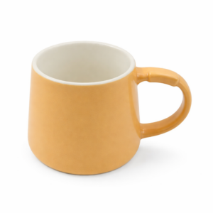 كوب سيراميك بتصميم ناعم أنيق – لون أصفر فاتح