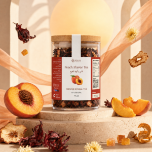 ⁦شاي أعشاب بنكهة الخوخ – 70 جم Peach Flavored Herbal Tea – 70g⁩ - الصورة ⁦4⁩