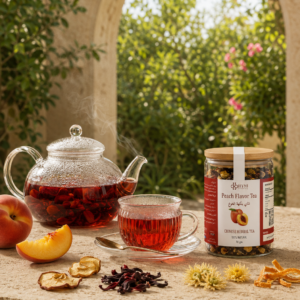 ⁦شاي أعشاب بنكهة الخوخ – 70 جم Peach Flavored Herbal Tea – 70g⁩ - الصورة ⁦3⁩