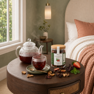 ⁦شاي أعشاب بنكهة الفراولة – 70 جم Strawberry Flavored Herbal Tea – 70g⁩ - الصورة ⁦4⁩